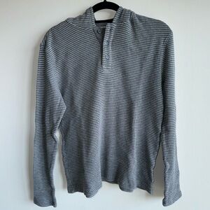 Michael Kors Gray Lightweight Pullover Knit Hoodie Medium